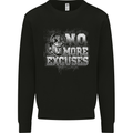 No Excuses Gym Training Top Bodybuilding Mens Sweatshirt Jumper Black