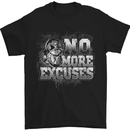 No Excuses Gym Training Top Bodybuilding Mens T-Shirt Cotton Gildan Black