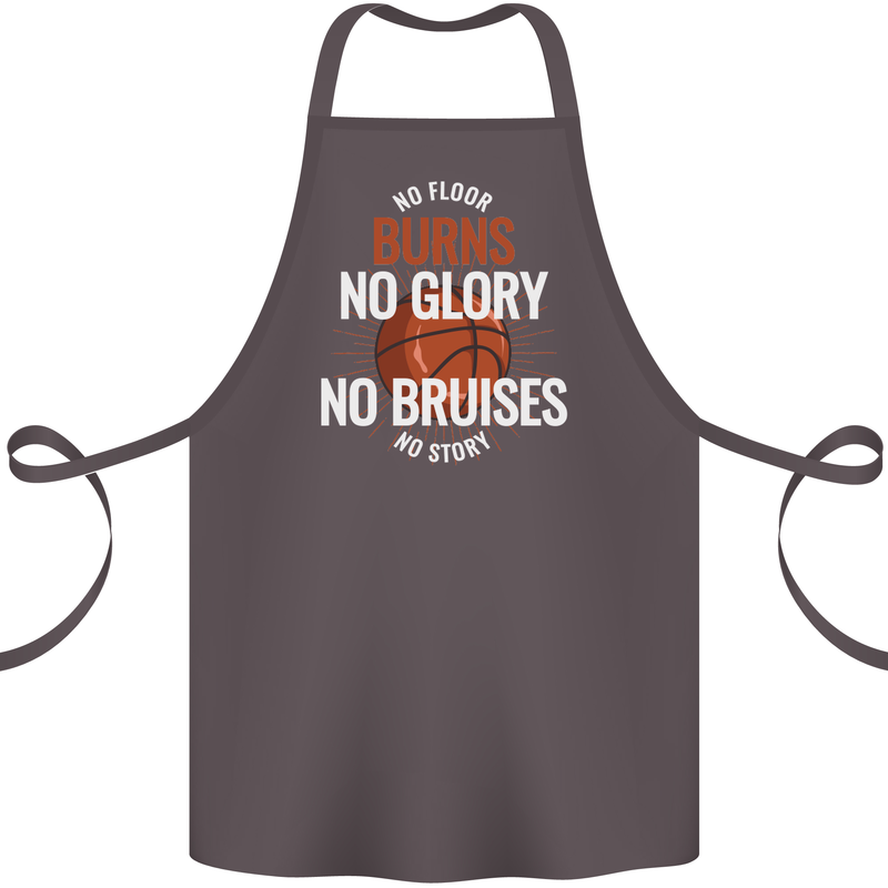 No Floor Burns No Glory Basketball Cotton Apron 100% Organic Dark Grey