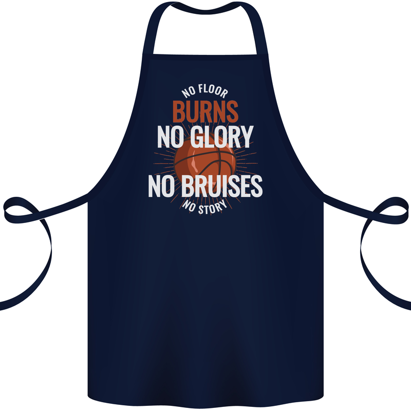 No Floor Burns No Glory Basketball Cotton Apron 100% Organic Navy Blue