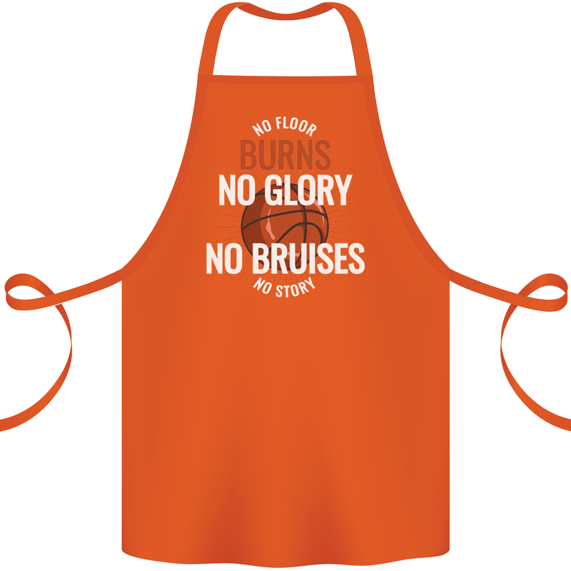 No Floor Burns No Glory Basketball Cotton Apron 100% Organic Orange
