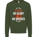 No Floor Burns No Glory Basketball Kids Sweatshirt Jumper Forest Green