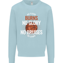 No Floor Burns No Glory Basketball Kids Sweatshirt Jumper Light Blue
