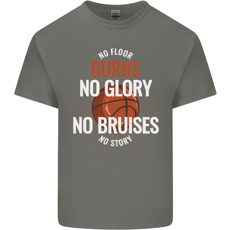 No Floor Burns No Glory Basketball Kids T-Shirt Childrens Charcoal