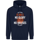 No Floor Burns No Glory Basketball Mens 80% Cotton Hoodie Navy Blue