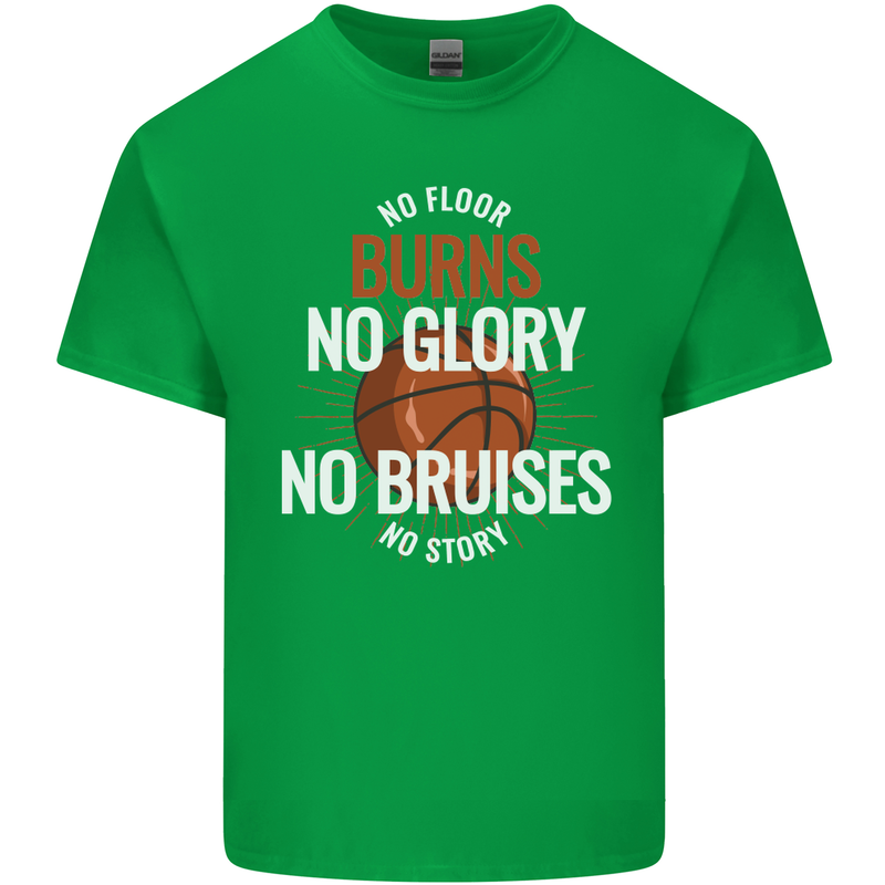 No Floor Burns No Glory Basketball Mens Cotton T-Shirt Tee Top Irish Green
