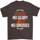 No Floor Burns No Glory Basketball Mens T-Shirt Cotton Gildan Dark Chocolate