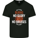No Floor Burns No Glory Basketball Mens V-Neck Cotton T-Shirt Black