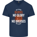 No Floor Burns No Glory Basketball Mens V-Neck Cotton T-Shirt Navy Blue