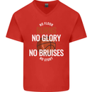 No Floor Burns No Glory Basketball Mens V-Neck Cotton T-Shirt Red