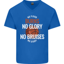 No Floor Burns No Glory Basketball Mens V-Neck Cotton T-Shirt Royal Blue