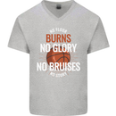 No Floor Burns No Glory Basketball Mens V-Neck Cotton T-Shirt Sports Grey