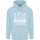 No Food Without Farming Farmers Childrens Kids Hoodie Light Blue