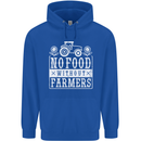 No Food Without Farming Farmers Childrens Kids Hoodie Royal Blue
