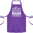 No Food Without Farming Farmers Cotton Apron 100% Organic Purple