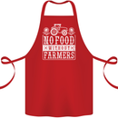 No Food Without Farming Farmers Cotton Apron 100% Organic Red