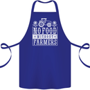No Food Without Farming Farmers Cotton Apron 100% Organic Royal Blue