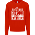 No Food Without Farming Farmers Kids Sweatshirt Jumper Bright Red