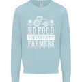 No Food Without Farming Farmers Kids Sweatshirt Jumper Light Blue