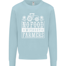 No Food Without Farming Farmers Kids Sweatshirt Jumper Light Blue