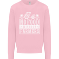 No Food Without Farming Farmers Kids Sweatshirt Jumper Light Pink