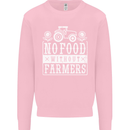 No Food Without Farming Farmers Kids Sweatshirt Jumper Light Pink