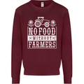 No Food Without Farming Farmers Kids Sweatshirt Jumper Maroon