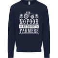 No Food Without Farming Farmers Kids Sweatshirt Jumper Navy Blue