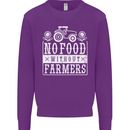 No Food Without Farming Farmers Kids Sweatshirt Jumper Purple
