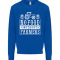No Food Without Farming Farmers Kids Sweatshirt Jumper Royal Blue
