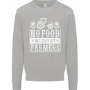 No Food Without Farming Farmers Kids Sweatshirt Jumper Sports Grey