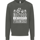 No Food Without Farming Farmers Kids Sweatshirt Jumper Storm Grey
