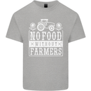 No Food Without Farming Farmers Kids T-Shirt Childrens Sports Grey