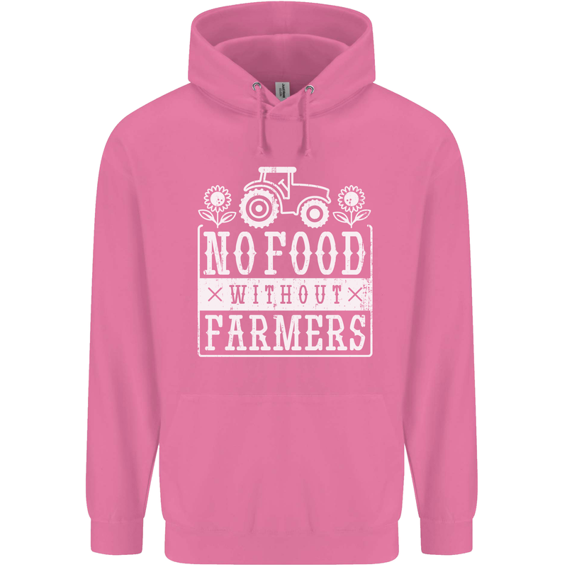 No Food Without Farming Farmers Mens 80% Cotton Hoodie Azelea