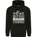 No Food Without Farming Farmers Mens 80% Cotton Hoodie Black