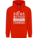 No Food Without Farming Farmers Mens 80% Cotton Hoodie Bright Red