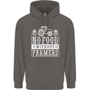 No Food Without Farming Farmers Mens 80% Cotton Hoodie Charcoal