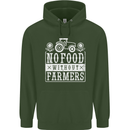 No Food Without Farming Farmers Mens 80% Cotton Hoodie Forest Green