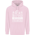 No Food Without Farming Farmers Mens 80% Cotton Hoodie Light Pink