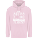 No Food Without Farming Farmers Mens 80% Cotton Hoodie Light Pink
