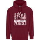 No Food Without Farming Farmers Mens 80% Cotton Hoodie Maroon