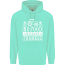No Food Without Farming Farmers Mens 80% Cotton Hoodie Peppermint