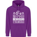 No Food Without Farming Farmers Mens 80% Cotton Hoodie Purple