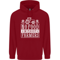 No Food Without Farming Farmers Mens 80% Cotton Hoodie Red