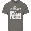 No Food Without Farming Farmers Mens Cotton T-Shirt Tee Top Charcoal