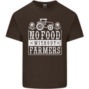 No Food Without Farming Farmers Mens Cotton T-Shirt Tee Top Dark Chocolate