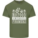 No Food Without Farming Farmers Mens Cotton T-Shirt Tee Top Military Green