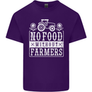 No Food Without Farming Farmers Mens Cotton T-Shirt Tee Top Purple