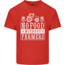 No Food Without Farming Farmers Mens Cotton T-Shirt Tee Top Red