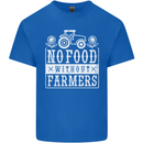 No Food Without Farming Farmers Mens Cotton T-Shirt Tee Top Royal Blue